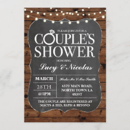 Paren Douche Krijt String Lichten Uitnodigen Kaart