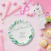 Paren Douche Laurel Leaf Krans Olijf Waterverf Papieren Bordje (Feest)