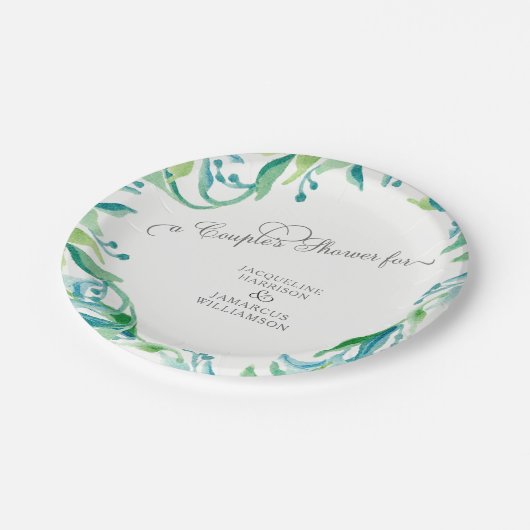 Paren Douche Laurel Leaf Krans Olijf Waterverf Papieren Bordje (Gekanteld)