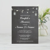Paren Douche Party Wedding Lights Jars Uitnodigen Kaart (Staand voorkant)