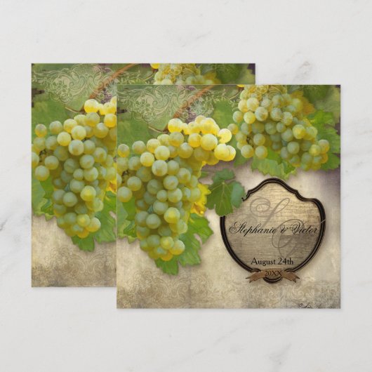 Paren Douche Wijngaard Herfst Herfst bruiloft Uitn Kaart (Voorkant / Achterkant)