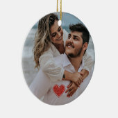 Paren Eerste Kerstfoto Naam Keramisch Ornament (Rechts)