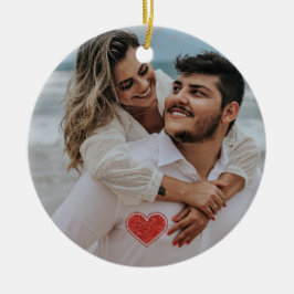 Paren Eerste Kerstfoto Naam Keramisch Ornament