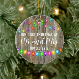 Paren eerste kerstversiering keramisch ornament