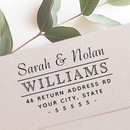 Paren familienaam en retouradres  zelfinktende stempel