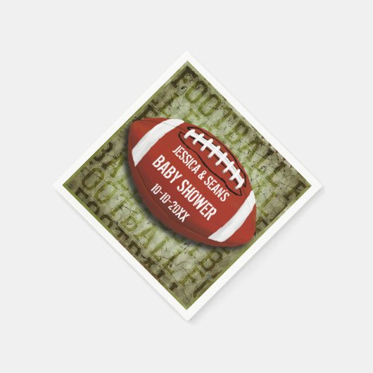 Paren Football Baby shower Green Grunge Servet (Hoek)