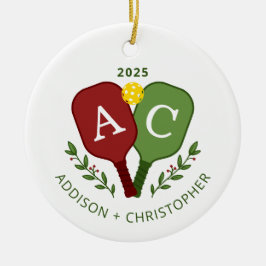 Paren Foto Pickleball Kerst Ornament