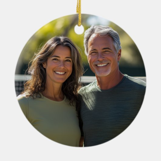 Paren Foto Pickleball Kerst Ornament (Achterkant)