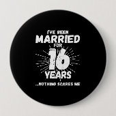Paren gehuwd 16 jaar Funny 16th Jubileum Ronde Button 4,0 Cm (Voorkant)