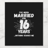 Paren gehuwd 16 jaar Funny 16th Jubileum Wijn Etiket (Enkel label)