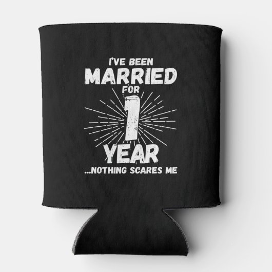 Paren gehuwd 1 jaar Funny 1st Jubileum Blikjeskoeler (Achterkant)