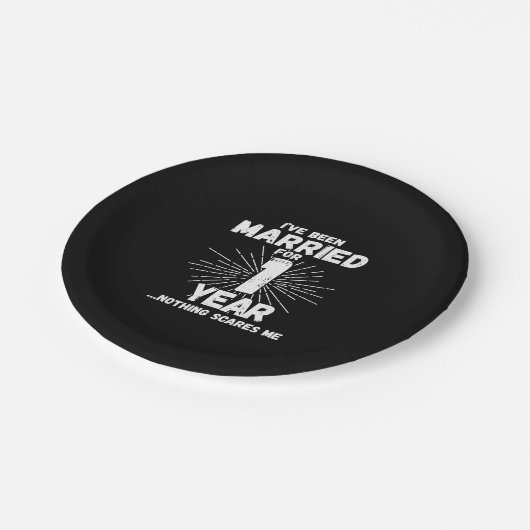 Paren gehuwd 1 jaar Funny 1st Jubileum Papieren Bordje (Gekanteld)