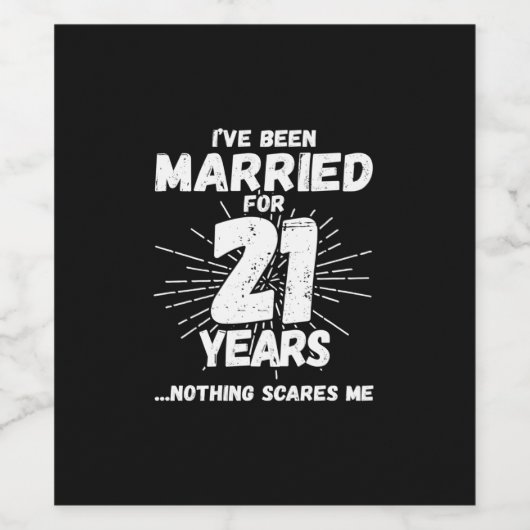 Paren gehuwd 21 jaar Funny 21st Jubileum Wijn Etiket (Enkel label)