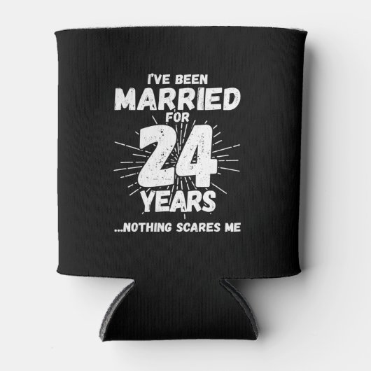 Paren gehuwd 24 jaar Funny 24th Jubileum Blikjeskoeler (Voorkant)