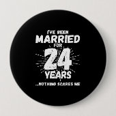 Paren gehuwd 24 jaar Funny 24th Jubileum Ronde Button 4,0 Cm (Voorkant)