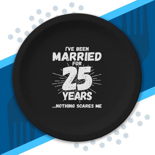 Paren gehuwd 25 jaar Funny 25th Jubileum Papieren Bordje