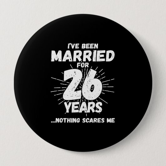 Paren gehuwd 26 jaar Funny 26th Jubileum Ronde Button 4,0 Cm (Voorkant)