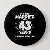 Paren gehuwd 43 jaar Funny 43rd Jubileum Ronde Button 4,0 Cm (Voorkant)