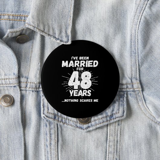 Paren gehuwd 48 jaar Funny 48th Jubileum Ronde Button 4,0 Cm (In situ)