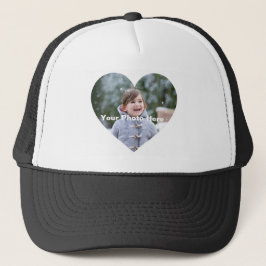 Paren gepersonaliseerde hartvormige foto trucker pet