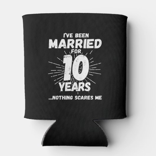 Paren getrouwd 10 jaar grappig 10e Jubileum Blikjeskoeler (Achterkant)