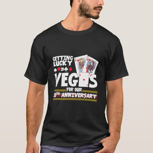 Paren getrouwd 10 jaar Vegas 10e huwelijksjaar T-shirt (Voorkant)