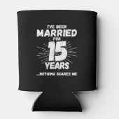 Paren getrouwd 15 jaar grappig 15e Jubileum Blikjeskoeler (Achterkant)