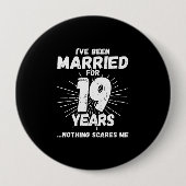 Paren getrouwd 19 jaar grappig 19e Jubileum Ronde Button 4,0 Cm (Voorkant)
