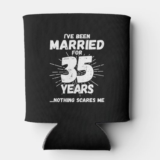 Paren getrouwd 35 jaar grappig 35e Jubileum Blikjeskoeler (Achterkant)