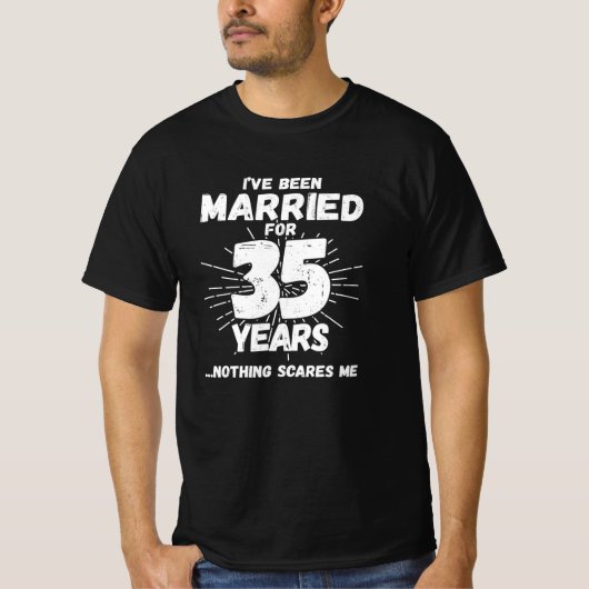 Paren getrouwd 35 jaar grappig 35e Jubileum T-shirt (Voorkant)