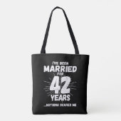 Paren Getrouwd 42 Jaar Grappig 42e Jubileum Tote Bag (Achterkant)