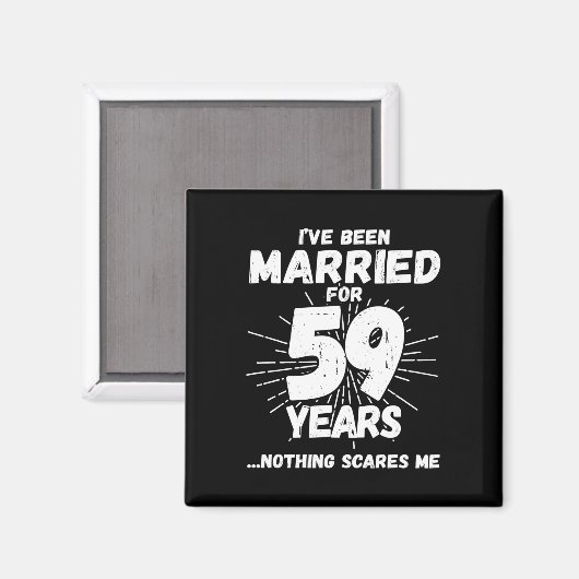 Paren getrouwd 59 jaar Funny 59th Jubileum Magneet (Voorkant / Achterkant)
