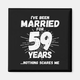 Paren getrouwd 59 jaar Funny 59th Jubileum Magneet