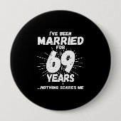 Paren getrouwd 69 jaar grappig 69ste Jubileum Ronde Button 4,0 Cm (Voorkant)