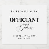 Paren goed met ambtenaar plichten bruiloft voorste sparkling wijnetiket (Enkel label)