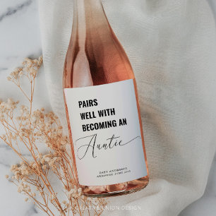 Paren goed met Baby aankondiging tante Wijn Etiket