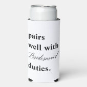 Paren goed met bridesmaïde accijnzen Weddenschap Seltzer Blikjeskoeler (Seltzer Voorkant)