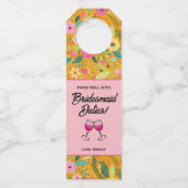 Paren goed met bridesmaidewijn flessenhanger (Voorkant)