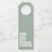 Paren goed met bruiloft plannen grappig cadeau voo flessenhanger (Voorkant)