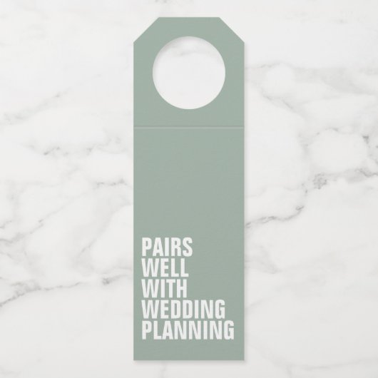 Paren goed met bruiloft plannen grappig cadeau voo flessenhanger (Voorkant)
