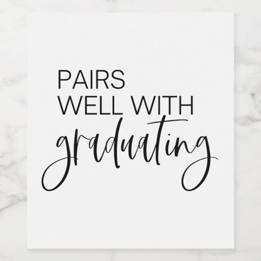 Paren goed met een Afstuderen waslabel Wijn Etiket (Enkel label)