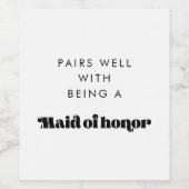 paren goed met een bruidsmeisje te zijn wijn etiket (Enkel label)