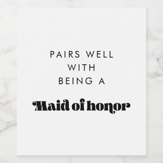  paren goed met een bruidsmeisje te zijn wijn etiket (Enkel label)