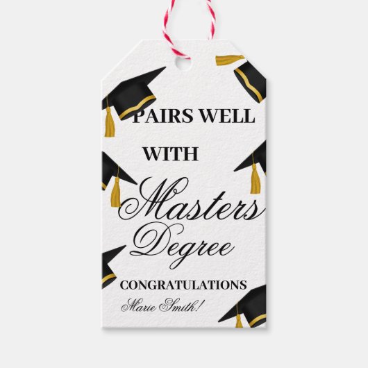 Paren goed Met een master degree Afstuderen cadeau Cadeaulabel (Voorkant)