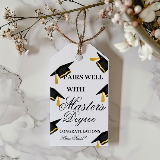 Paren goed Met een master degree Afstuderen cadeau Cadeaulabel