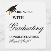 Paren goed met een Master Degree Graduation Party Wijn Etiket (Enkel label)