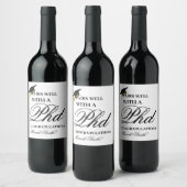 Paren goed met een Master Degree Graduation Party Wijn Etiket (Flessen)