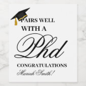 Paren goed met een Master Degree Graduation Party Wijn Etiket (Enkel label)