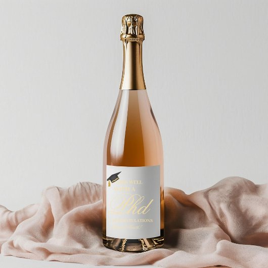 Paren goed met een Master Degree Graduation Party Wijn Etiket