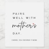 Paren goed met etiket van Moederdag-fles (Enkel label)